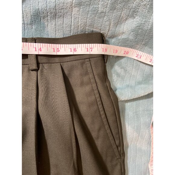 George Mens Dress Pants 36in 30in Brown Pleated Front Cuffed Leg Preppy Corpcore - Picture 6 of 9